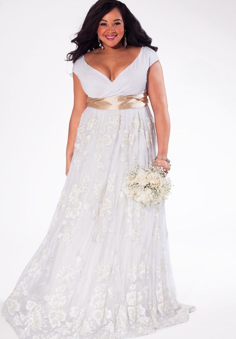 White Plus Size Wedding Dress PlusLook eu Collection