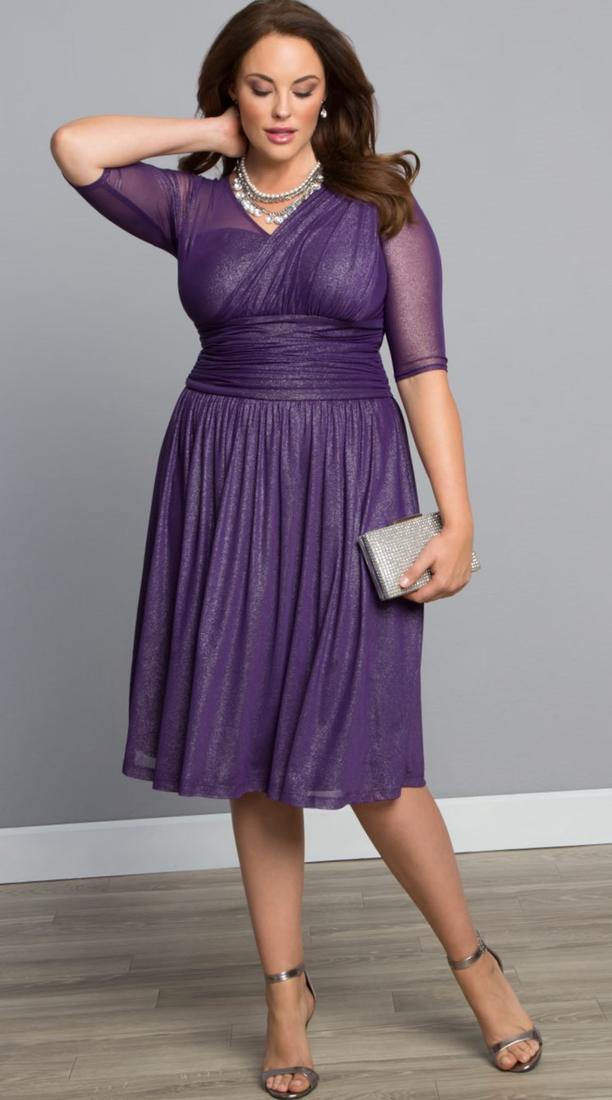 women's plus size purple dress