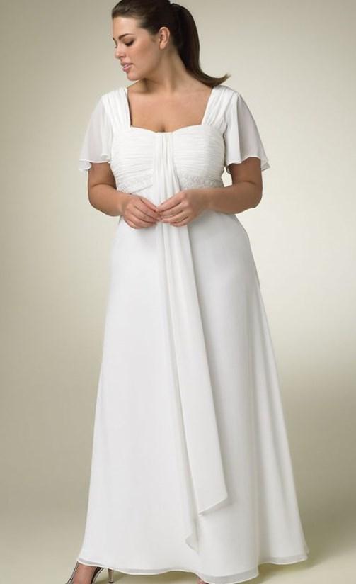White Chiffon Dress Plus Size Pluslook Eu Collection