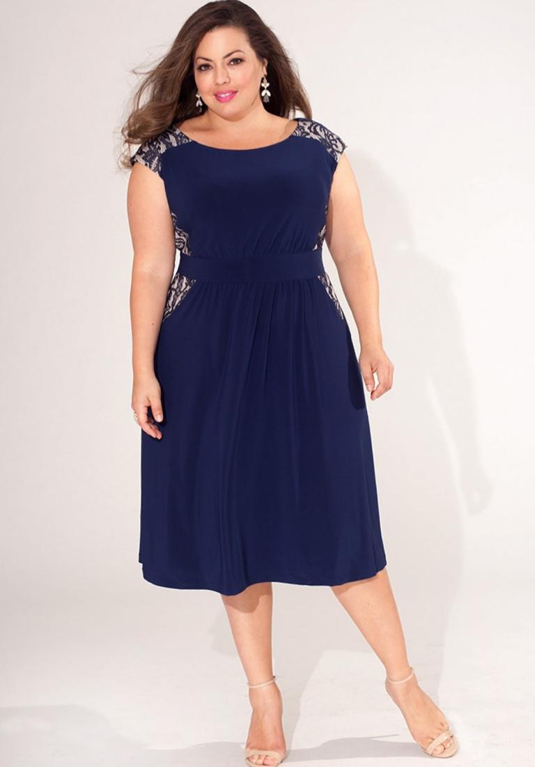 Navy Blue Maxi Dress Plus Size PlusLook eu Collection