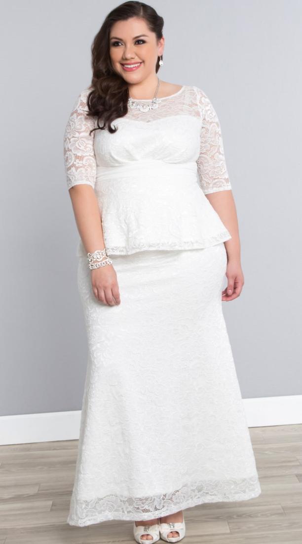 White Plus Size Wedding Dress PlusLook eu Collection