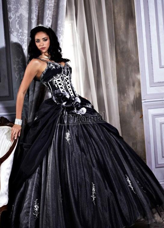 black steampunk wedding dress