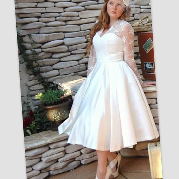 white short wedding dresses plus size
