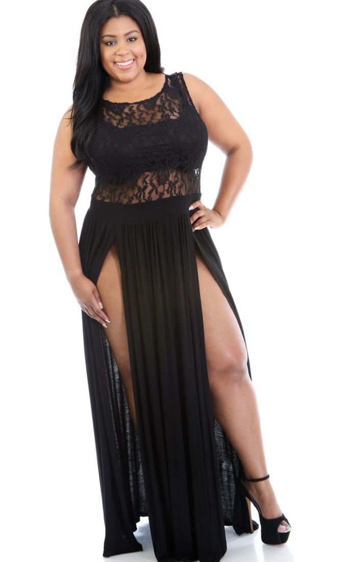 Sexy plus size black dress sexy pic 77