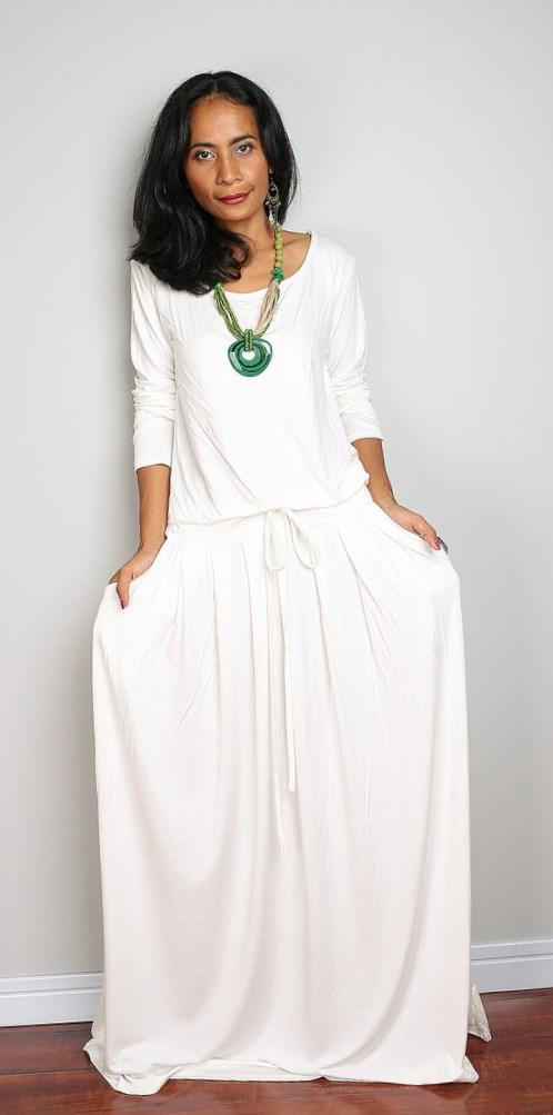 Plus size white long sleeve dress - PlusLook.eu Collection