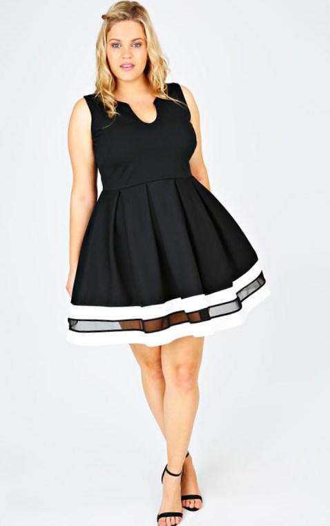Plus size black and white dress - PlusLook.eu Collection