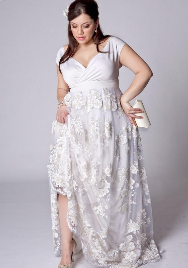 Long White Maxi Dress Plus Size Pluslookeu Collection 3645