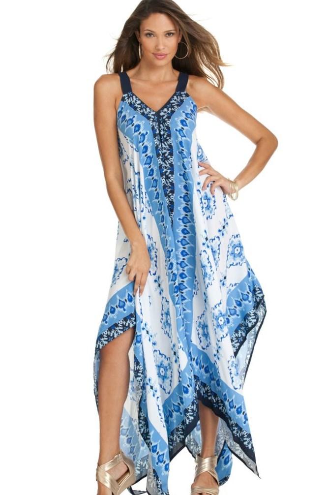 Avenue Plus Size Scarf Print Sharkbite Dress