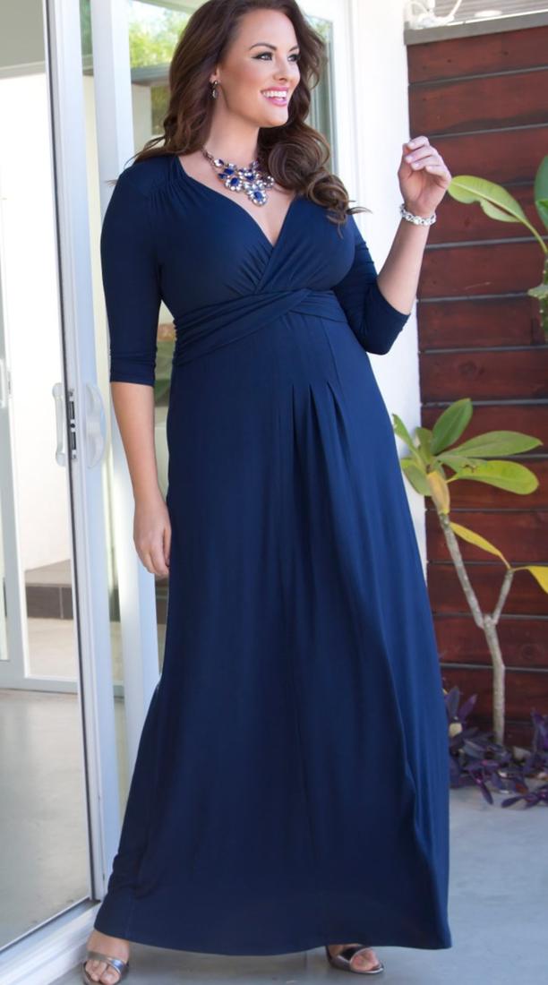 Navy blue maxi dress plus size - PlusLook.eu Collection