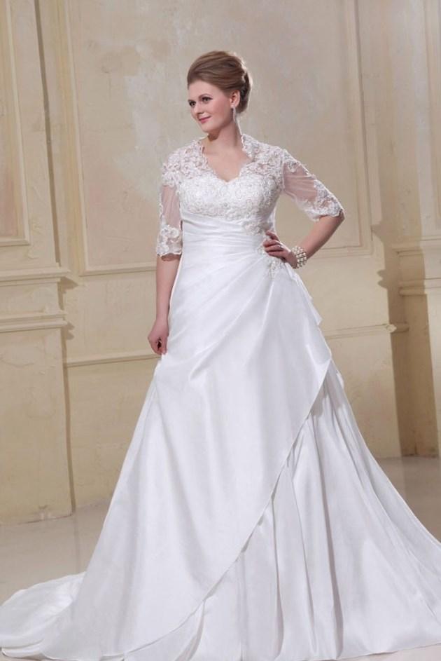 Long sleeve plus size wedding dress - PlusLook.eu Collection