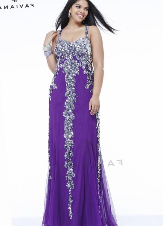 Purple Plus Size Prom Dresses With Sleeves