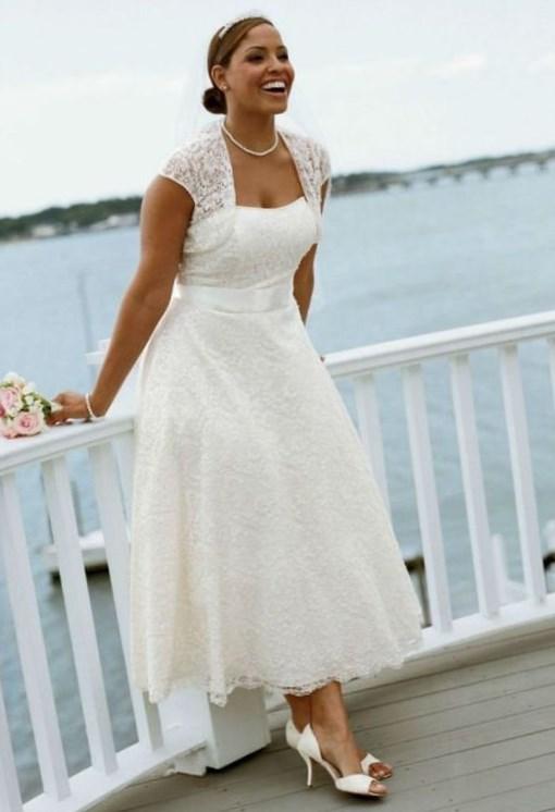 casual white wedding dresses plus size