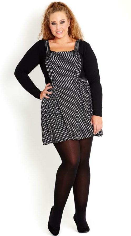 checked pinafore dress plus size