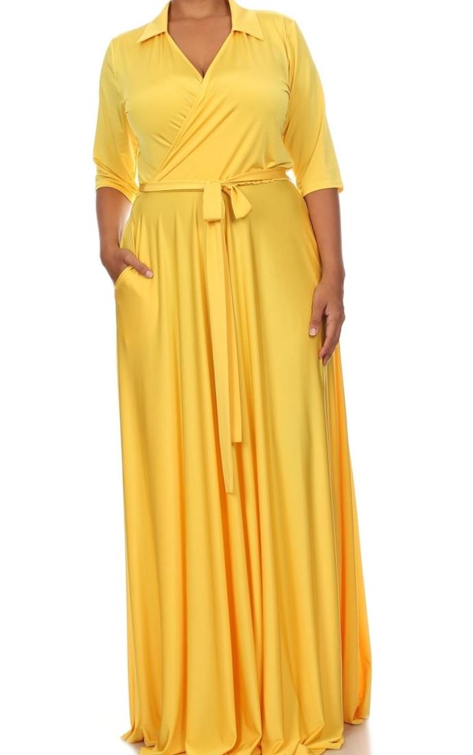 Yellow plus size maxi dress - PlusLook.eu Collection