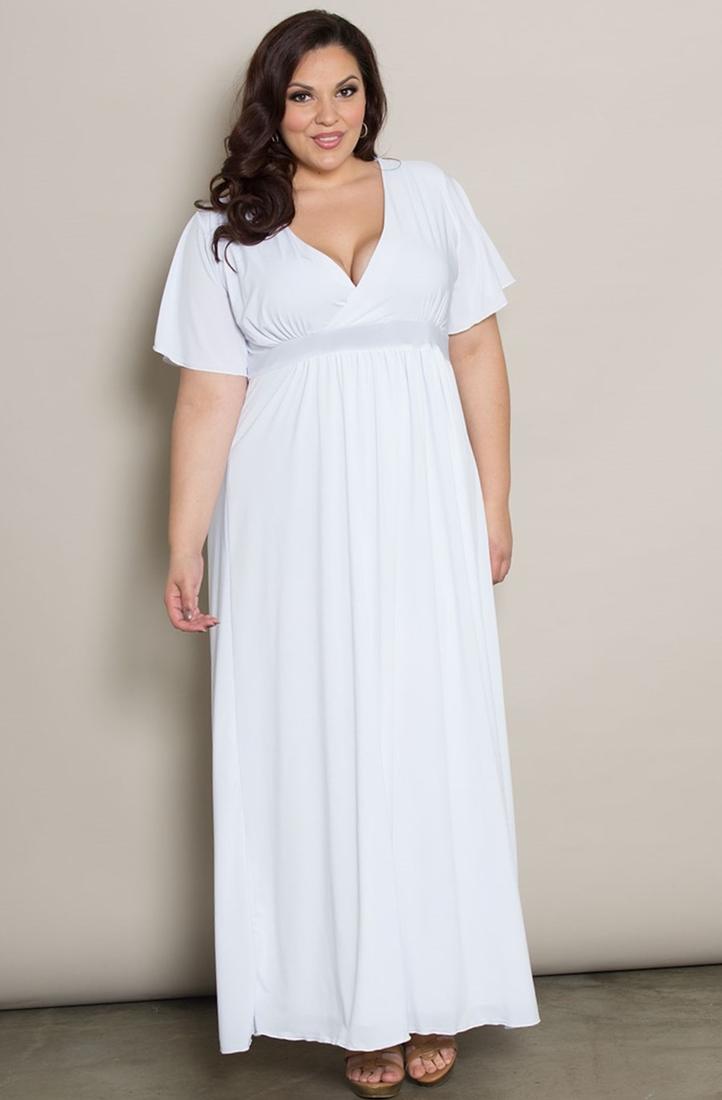 Plus size white maxi dresses with sleeves size