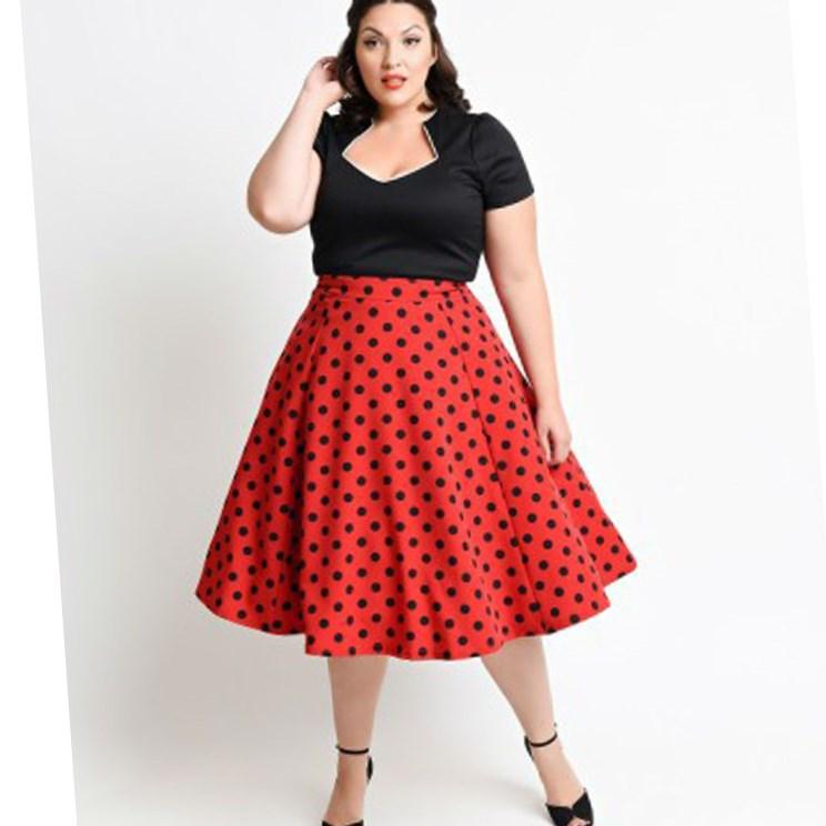 plus size red polka dot dress
