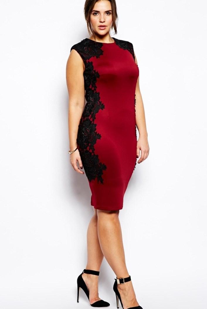 Plus size red and black dress - PlusLook.eu Collection