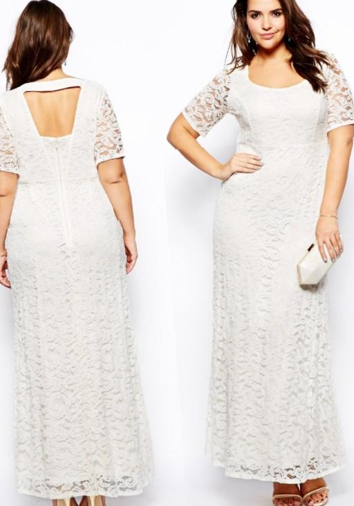 Long white maxi dress plus size - PlusLook.eu Collection