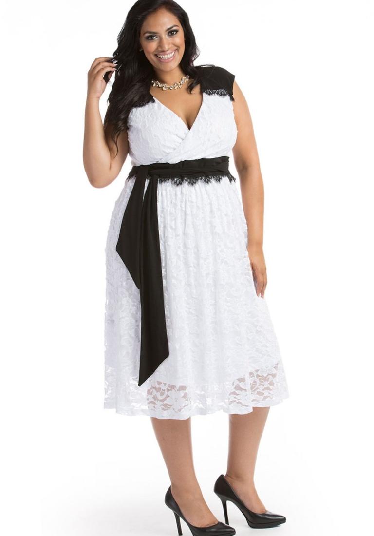 semi formal white dresses plus size