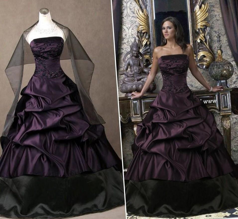 Black plus size wedding dress