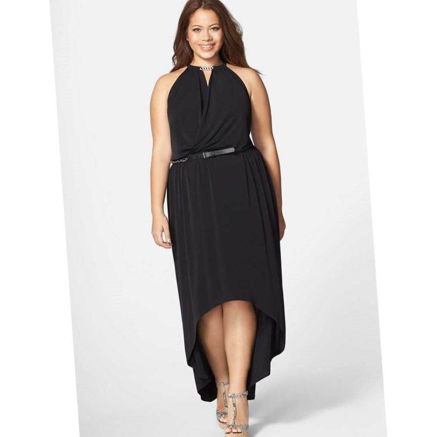 Black halter dress plus size - PlusLook.eu Collection