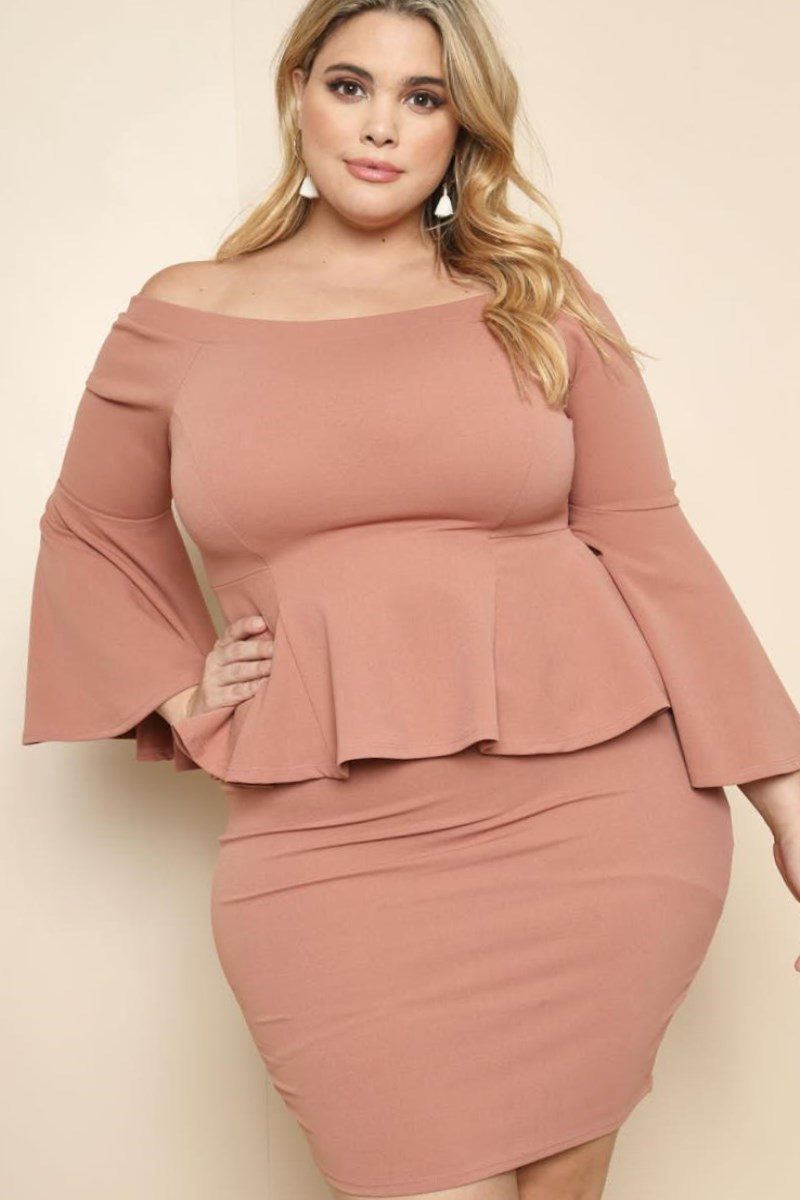 pastel color gown for plus size