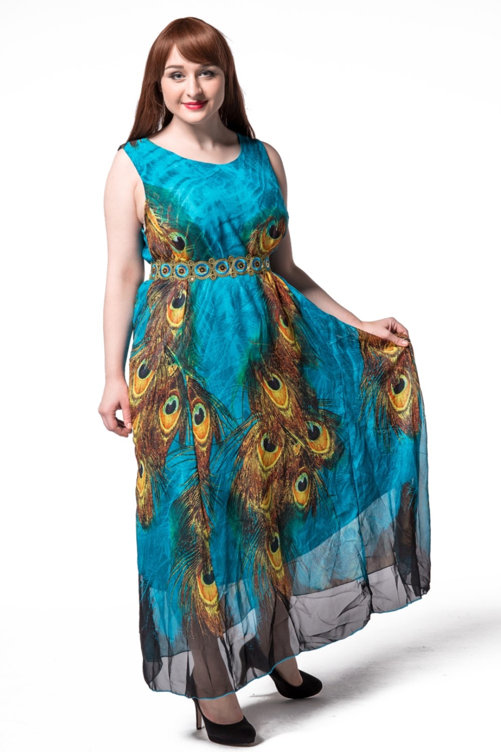 Plus size peacock dress - PlusLook.eu Collection