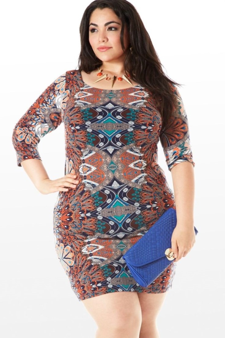 Plus size peacock dress - PlusLook.eu Collection